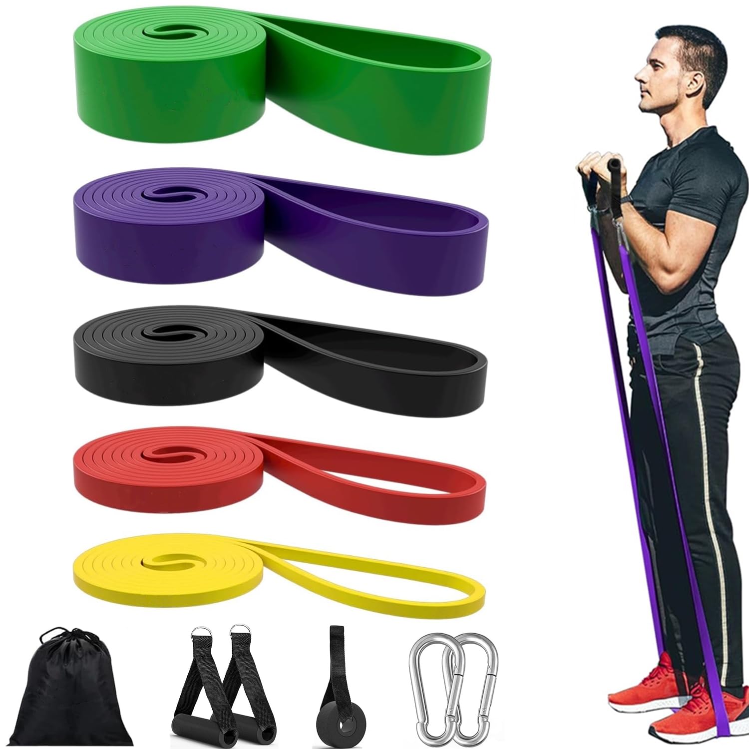 Beauenty Resistance Bands Set,Exercise Band Pull UP Assist Bands,Stretching Straps,Workout Bands for Calisthenics Equipment,Exercise Bands for Working Out,Muscle Training,Men Women Physical Therapy