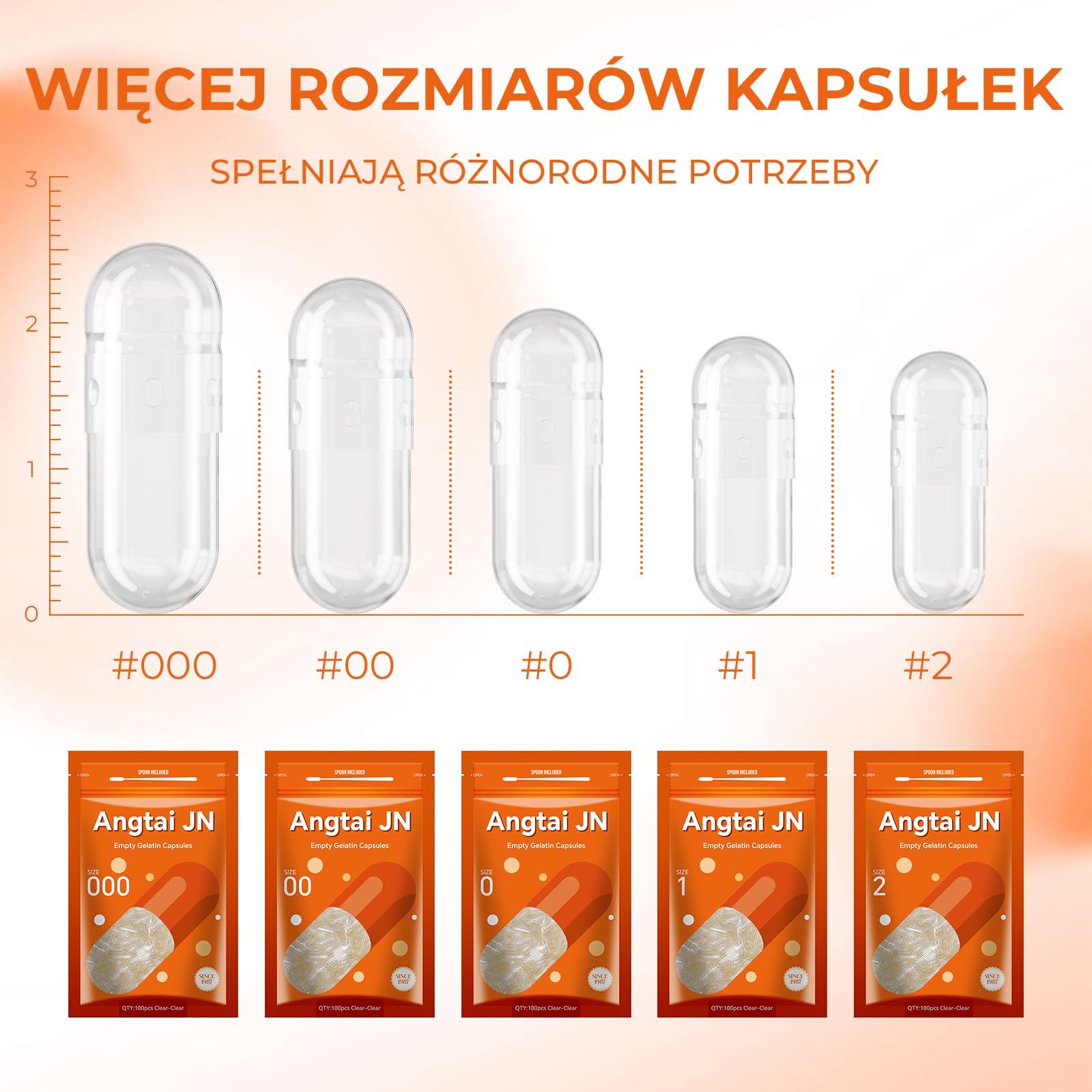 rozmiar 000 500 sztuk żelatynowe puste kapsułki, z 2 łyżki, bezbarwne i bezwonne, łatwe do połknięcia przezroczyste puste kapsułki, łatwe do przygotowania w domu, pojemność 822-1644mg