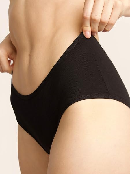 INNERSY Unterhosen Damen Baumwolle Atmungsaktive Hipster Unterwäsche Basic Bequem Panties 6er Pack - 4