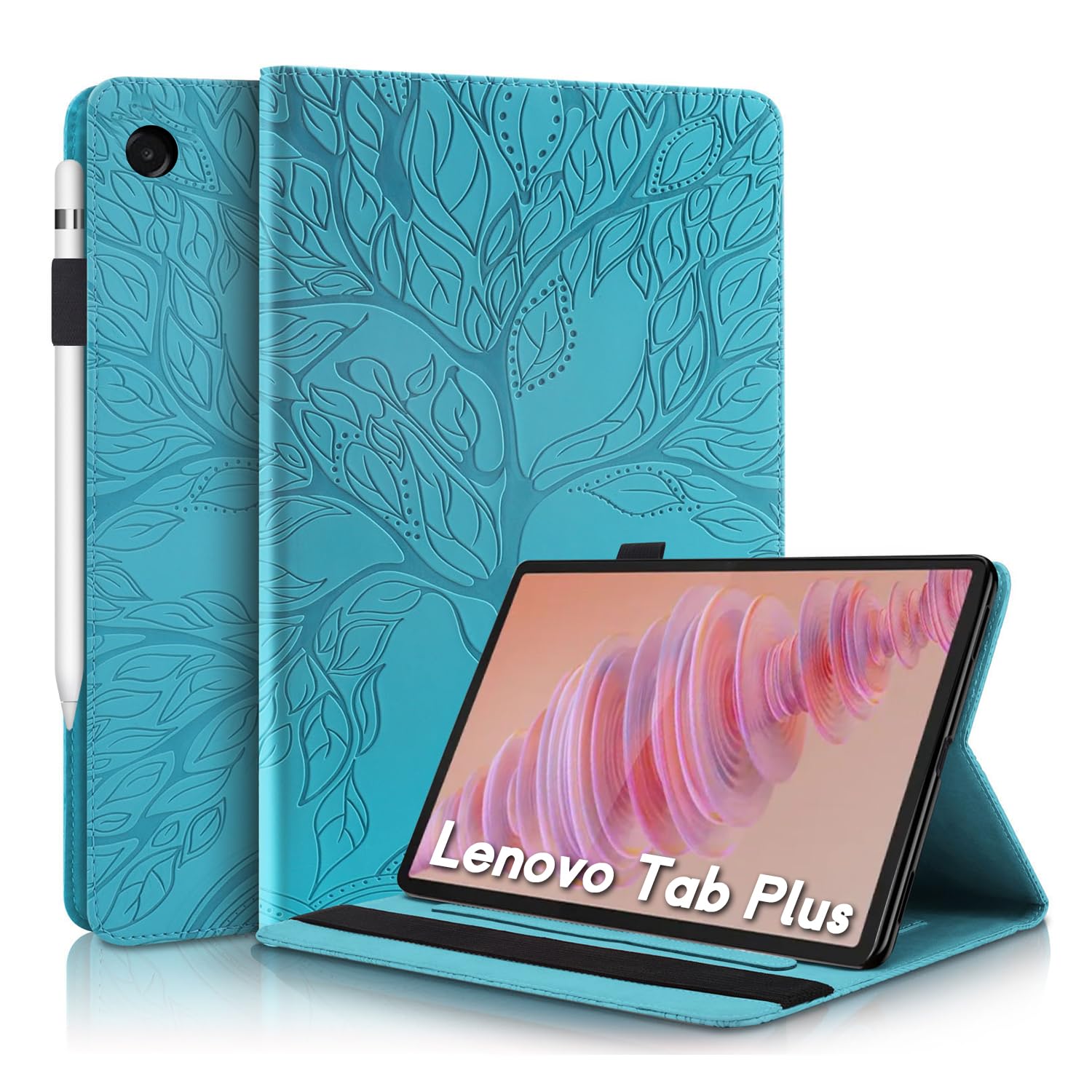Auslbin Case for Lenovo Tab Plus 11.5" 2024 Tablet Case Premium Leather Cover with Stand Function and Multiple Card Slots with Pen Holder on The Side Cover for Lenovo Tab Plus 11.5" 2024 Blue