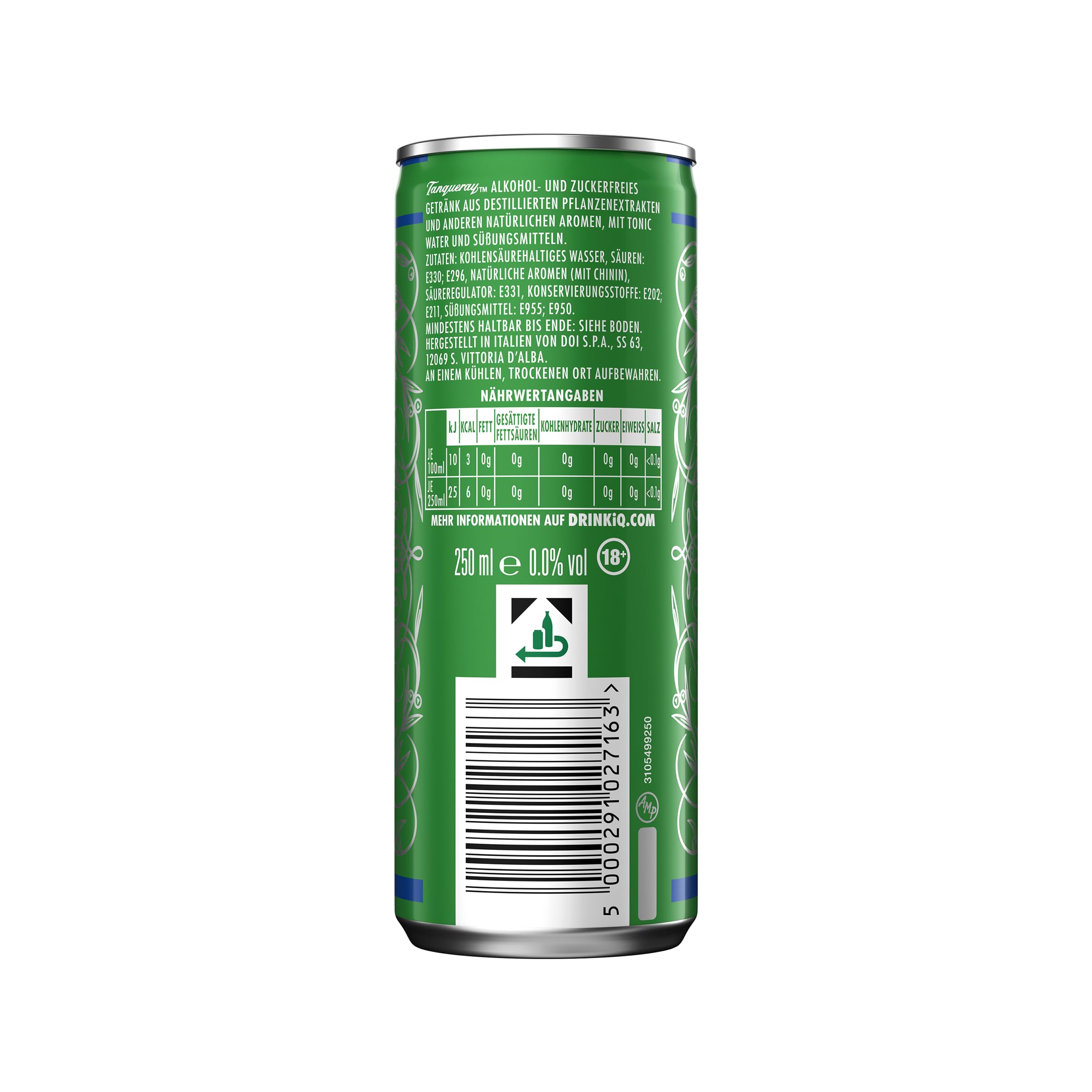 Tanqueray Ginebras 00 y Tonic 250 ml x 12