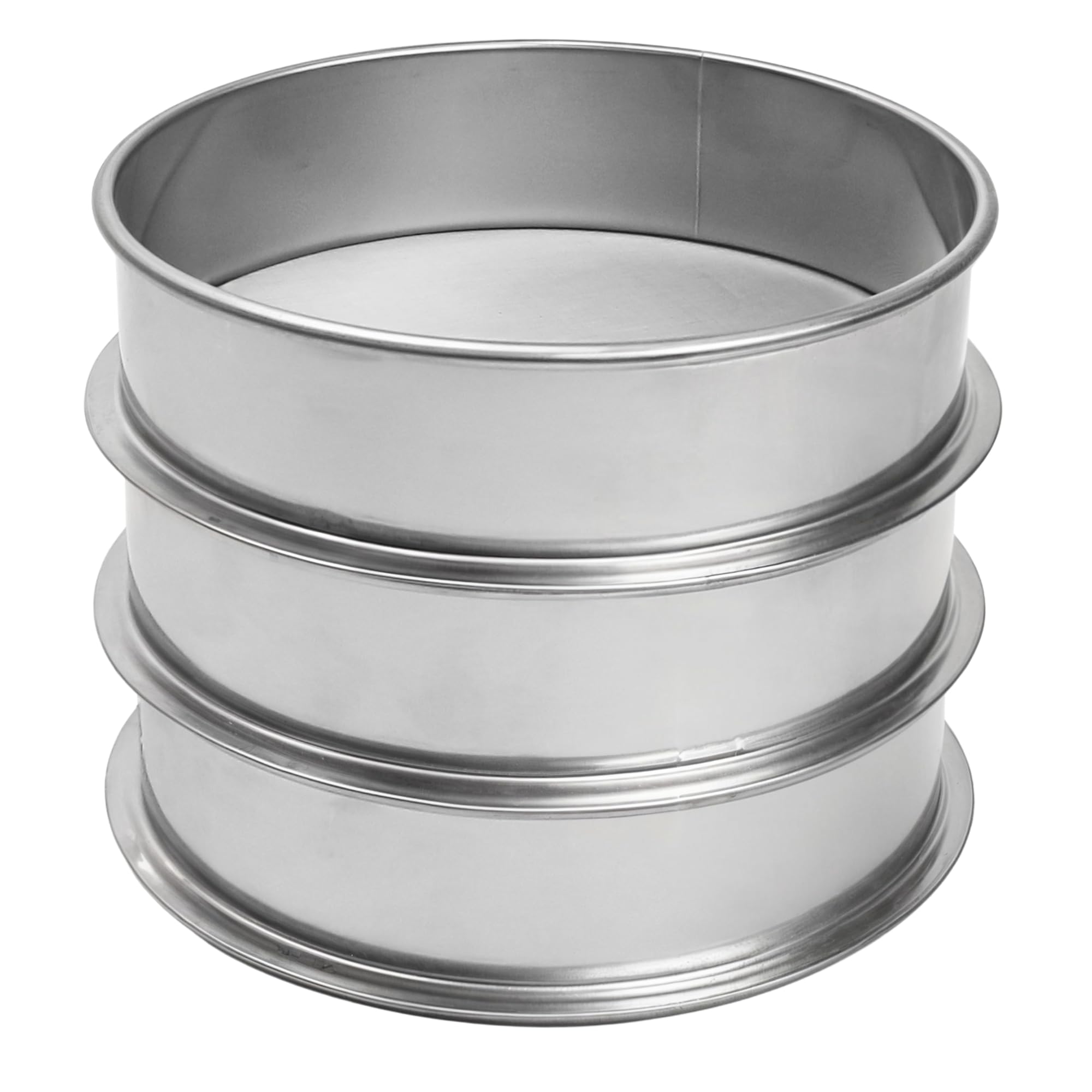 Lot de 3 tamis en acier inoxydable pour herbes, pollen, empilable, 25, 45, 75 microns (taille : 15 x 4,8 cm, couleur argent)