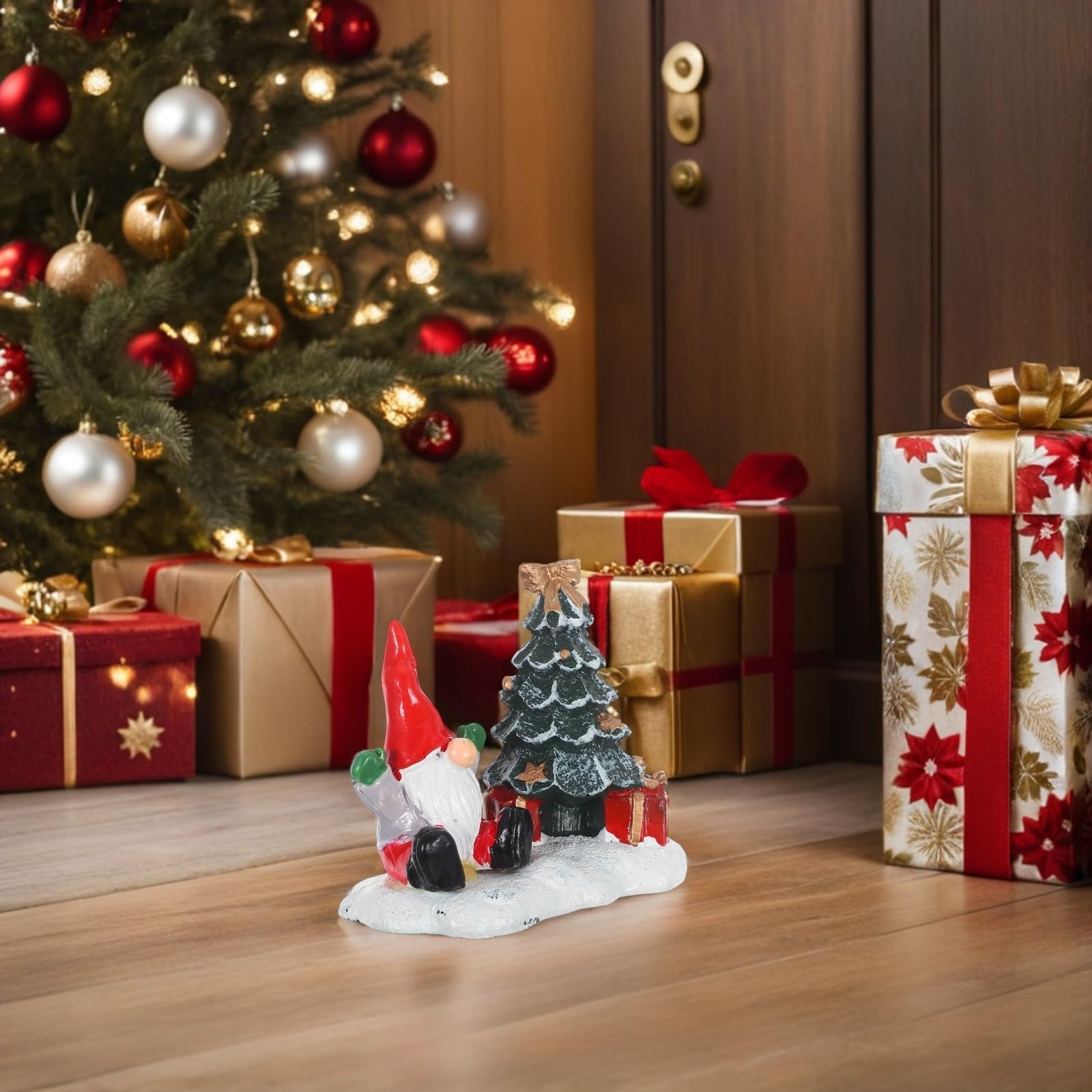 FRCOLOR 10 Pièces Père Noël en Résine Figurine de Noël pour Table, Sapin