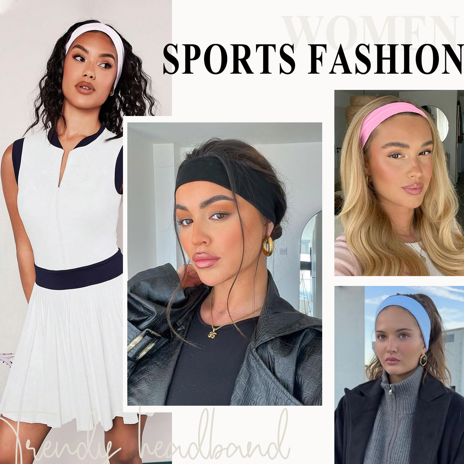 Tumurup Headbands for Women's Hair, 7 PCS Elastic Hair Band Soft Head Band Fashion Headband for Running Yoga Makeup - Image 2