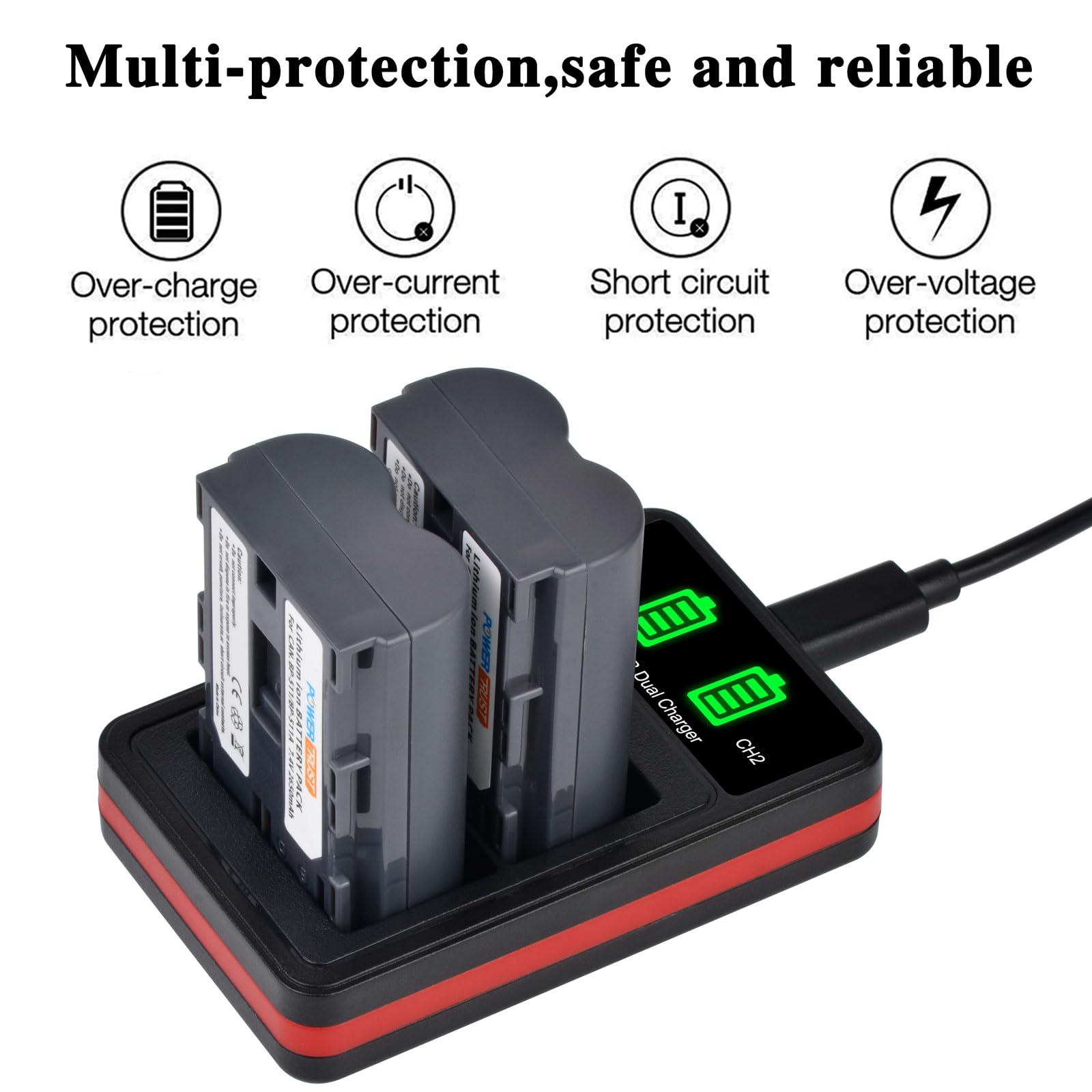 Battery Pack Canon 40d Charger Canon Bp-511a Battery 2-Pack BP-511