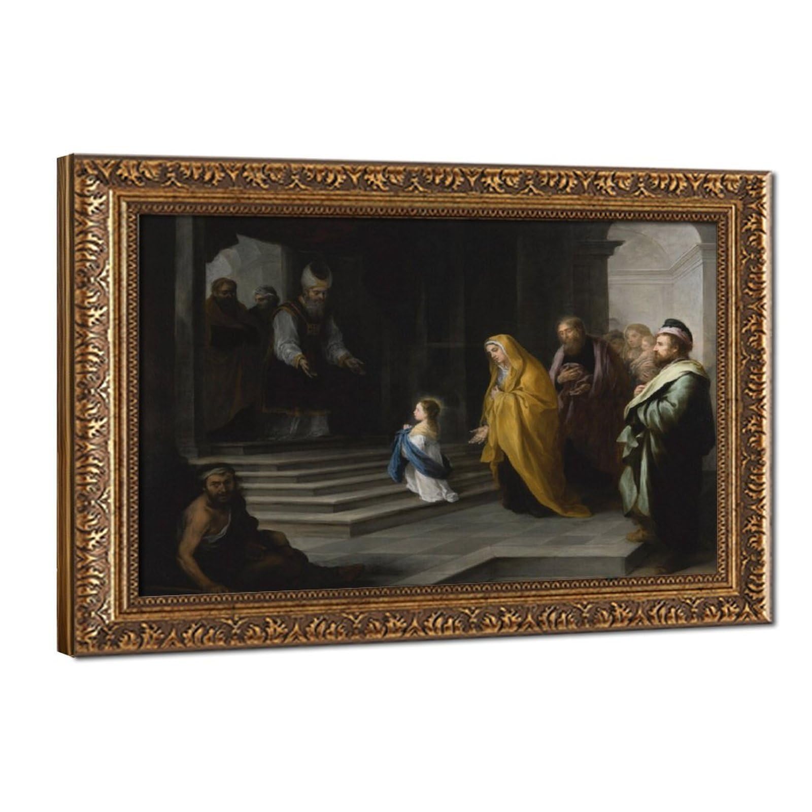 WCYB The Presentation of Mary by Bartolome Esteban Murillo Posters Prints Canvas Deco Paintings Wall Art Hangable Frame 24" L X 36" W