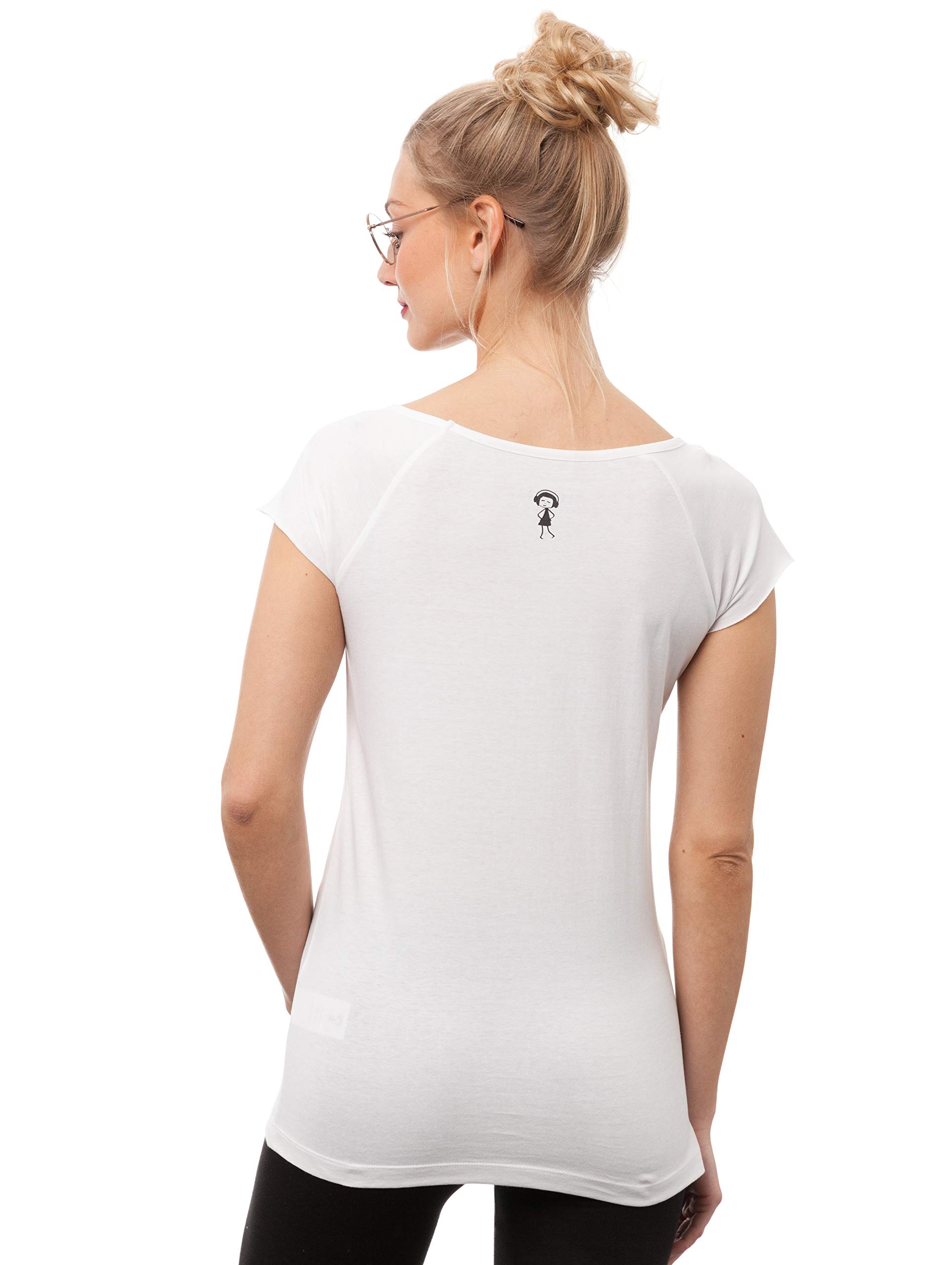 FellHerz T-shirt da donna, confezione da 3 pezzi, bianco biologico e equo