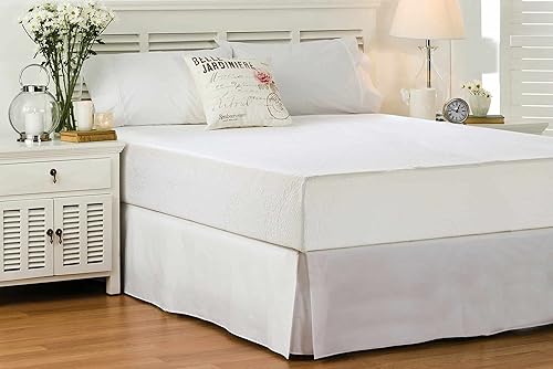 Whitecottonworld Falda de cama tamaño King de algodón egipcio de 600 hilos, caída de 16 pulgadas, fácil ajuste, falda de cama para camas King de 76