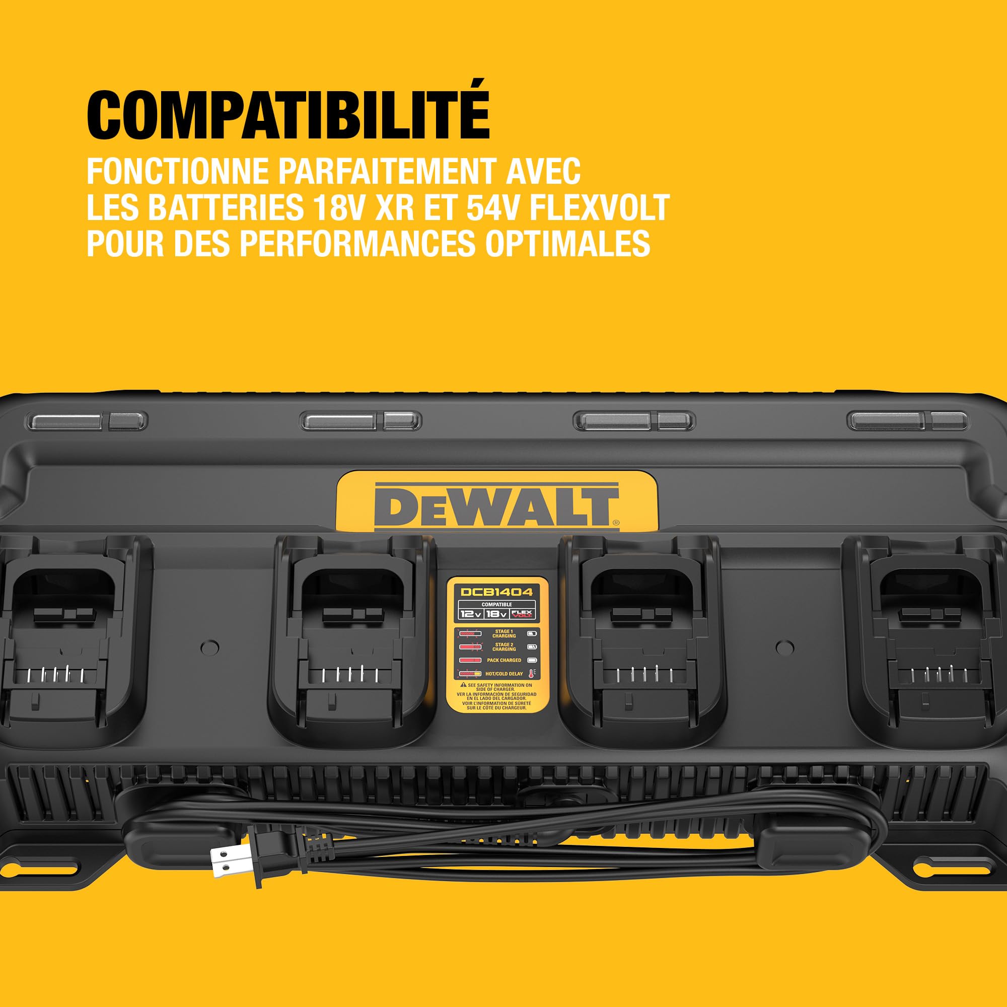 DEWALT XR Chargeur QUADPORT 4A, DCB1404-QW