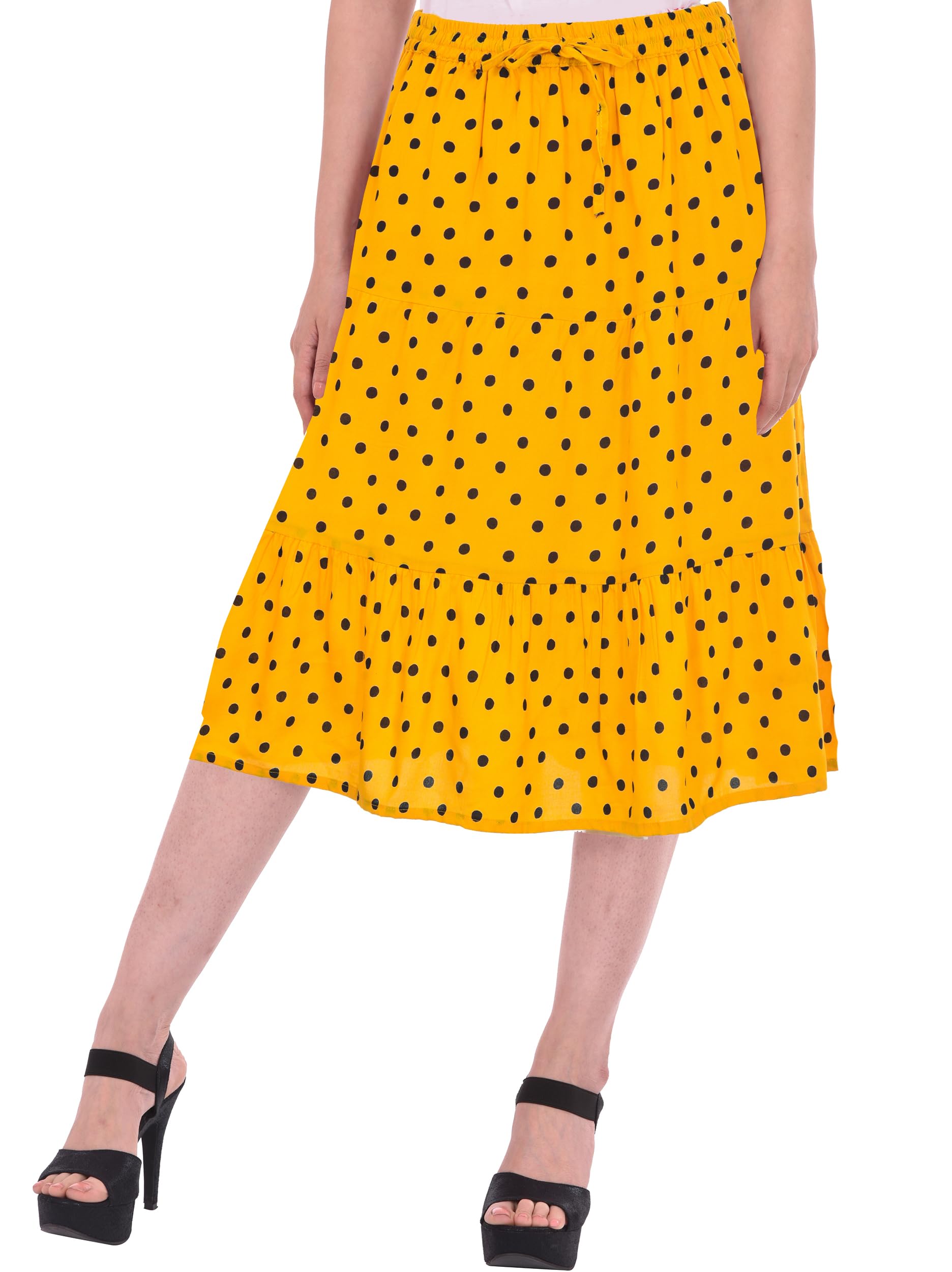 Women's Regular Fit Printed Cotton Regular Fit Skirt (Free Size) Purple-image-9