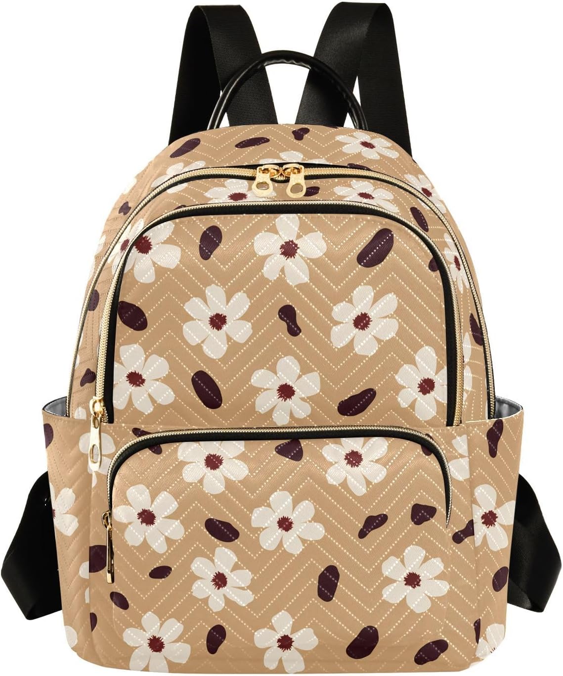 Sinestour Brown Women Backpack Purse Large Capacity Casual Daypack Leather Handle Travel Camping Work Backpack