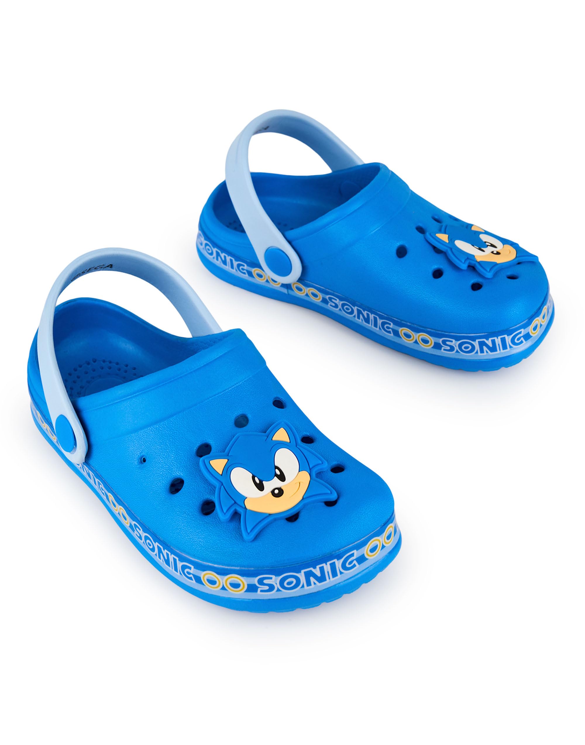 Sonic The Hedgehog Zoccoli Boys | Calzature Slip-on per Bambini con ciondoli Originali in Blu | Sandali da Gioco per Interni ed Esterni con Cinturino Regolabile | Merchandising