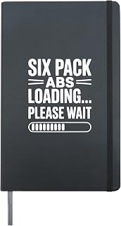 Six Pack Abs Loading... Please Wait Funny Fitness Hardcover Journal, Black