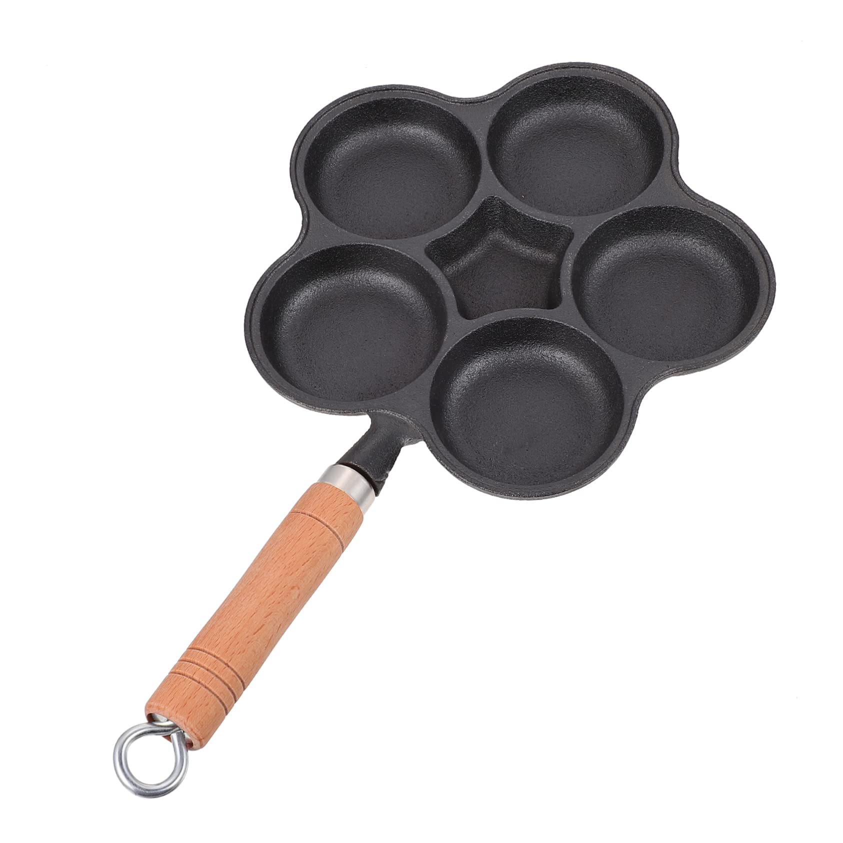 FUNOMOCYA Non-stick Egg Cooker Pan Flip Mold 5-hole Egg Pan Poached Egg Cooker Nonstick Cooker Breakfast Quick Frying Supplies