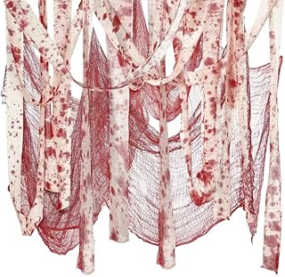LEMESO Halloween Door Curtain Blood Stained Gauze 15 m Blood Gauze Horror Halloween Decorative Fabric Horror Blood Stained...