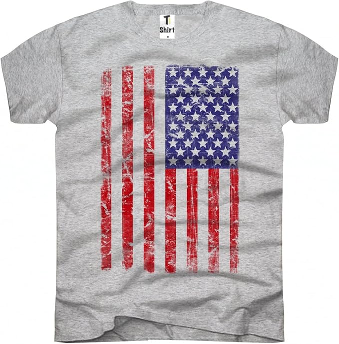 USA Flagge T-Shirt Herren - Black Stars And Stripes Design, Amerika Shirt In Übergrößen