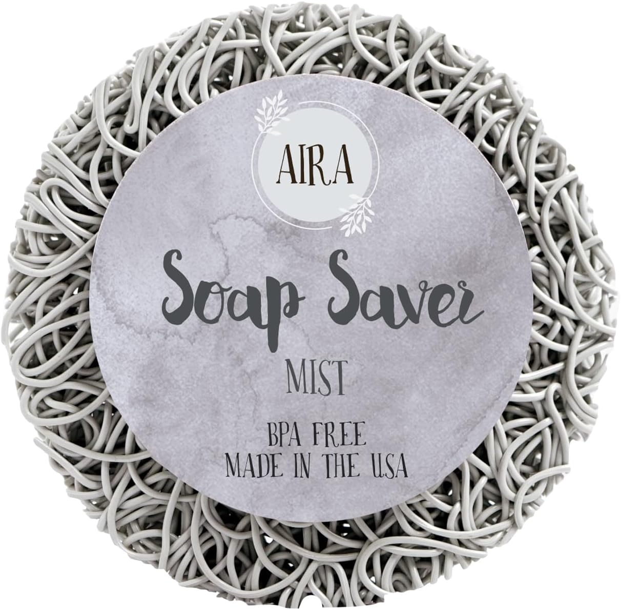 Aira Soap Saver - Dish & Holder Accessory - BPA Free Shower & Bath Holder - Drains Water, Circulates Air, Extends Life - Fits All Dish Sets - Round Crystal - 2 Pack