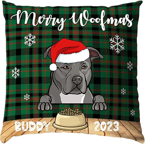 Miniatura 4 de IZI POD Pit Bull (gris) - Almohada personalizada para perro, funda de almohada decorativa cuadrada decorativa para perro, diseño de perro con