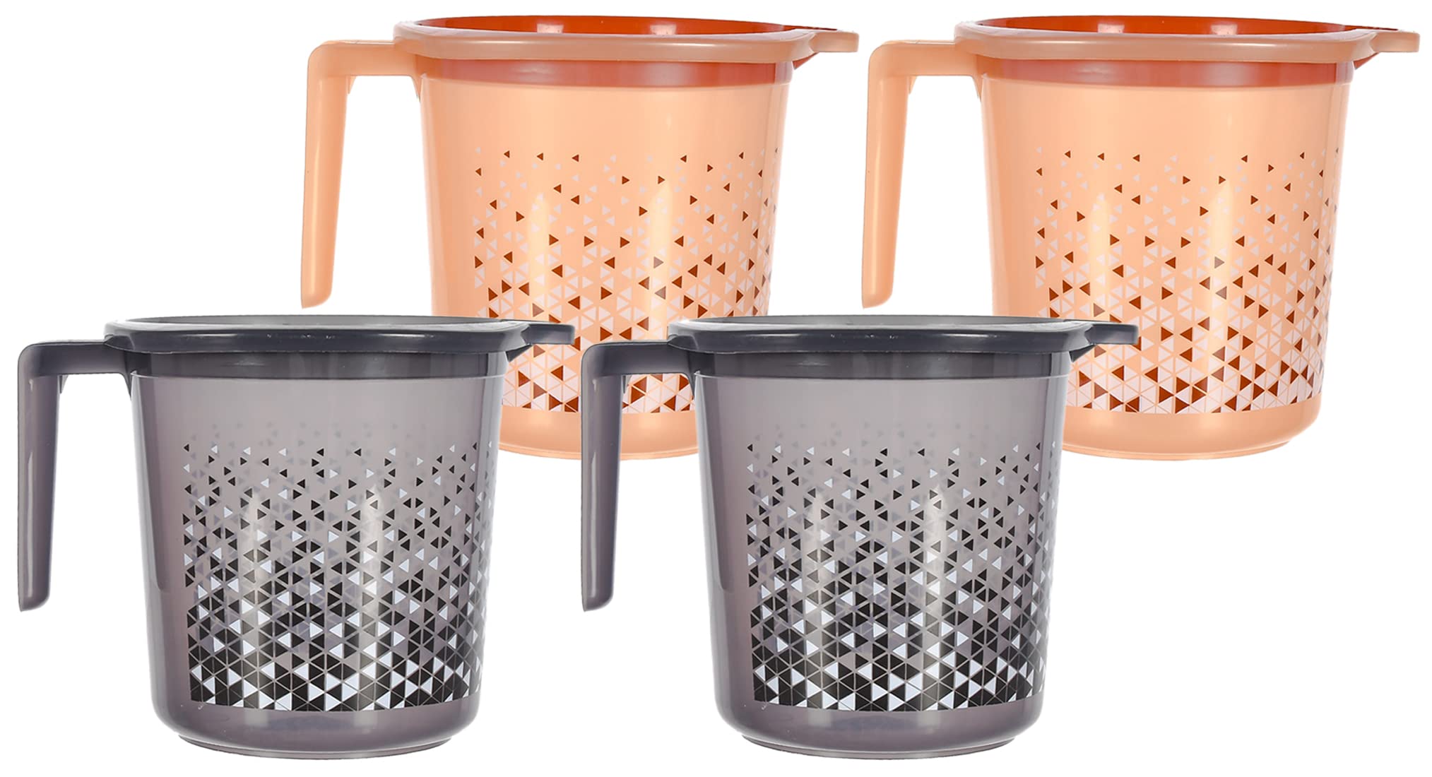 Kuber Industries Tinted Print Multiuses Lightweight, Unbreakable Plastic Bathroom Mug Pack of 4 (Beige & Black)-46KM0246, Standard (B09MLMZXPZ) Amazon Price History, Amazon Price Tracker
