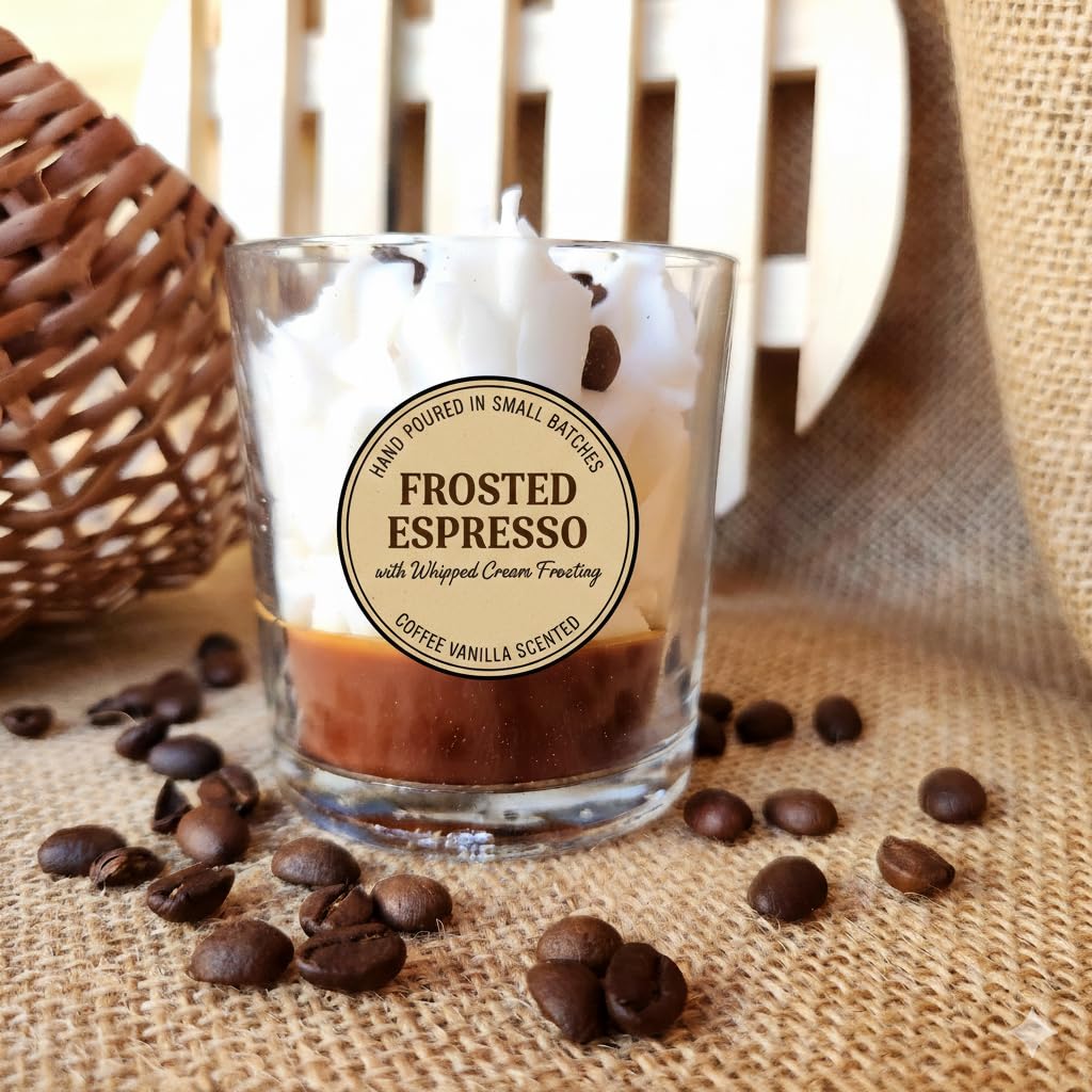 Happishades Decorative Frosted Espresso Coffee Vanilla Scented candle, Rich Aromatic Coffee Fragrance Candles for Home, Aromatherapy & Gifting | Valentines & Festive Gift, Non Toxic, Vegan – 180 grams Happishades Decorative Frosted Espresso Coffee Vanilla Scented candle, Rich Aromatic Coffee Fragrance Candles for Home, Aromatherapy & Gifting | Valentines & Festive Gift, Non Toxic, Vegan – 180 grams