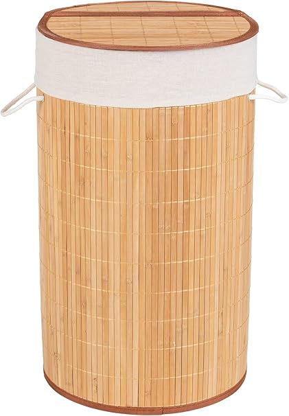 Wenko Panier A Linge Bambou Naturel Avec Sac A Linge Capacite 55 L Bambou 35 X 60 X 35 Cm Naturel Amazon Fr Cuisine Et Maison