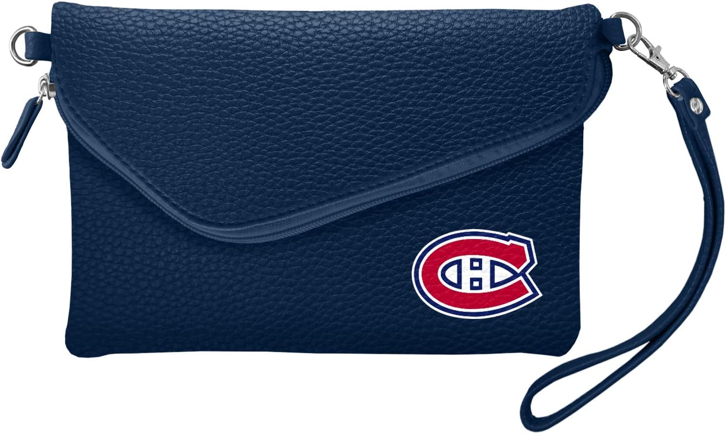 Littlearth NHL Montreal Canadiens Pebble Fold Over Purse, Team Color, 6”x 9" x 0.75”
