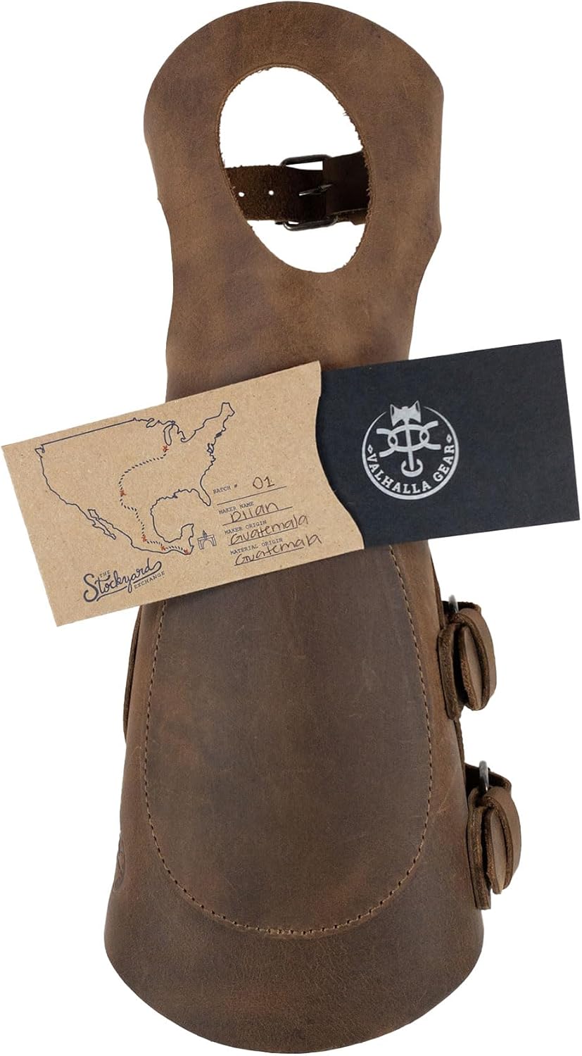 Archery Bracer with Thumb Slot, Forearm Protector for Knights, Wrist Guard, Cosplay, Adjustable Buckle Straps, Full Grain Leather, Handmade, Bourbon Brown