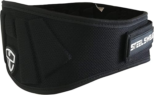 Steel Sweat Cinturón de levantamiento de pesas  Nylon de 6 pulgadas firme y cómodo soporte de espalda, mejor para entrenamientos en el gimnasio,