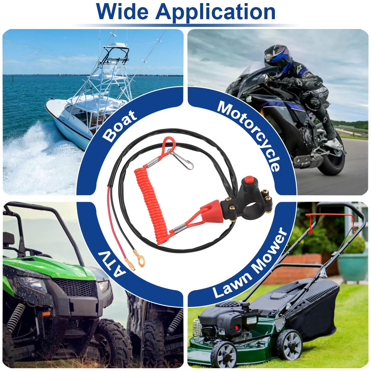 ZAMDOE Interruttore di Arresto Motore Universale 22 mm per Manubrio Doppio Emergenza Moto ATV Barca Quad