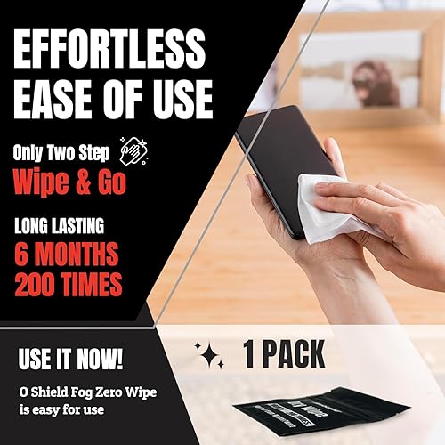 Miniatura 5 de O SHIELD Dry Fog Zero Wipe - Paquete individual, limpieza sin niebla de fútbol para lentes, gafas, viseras deportivas, viseras de casco, pantalla de