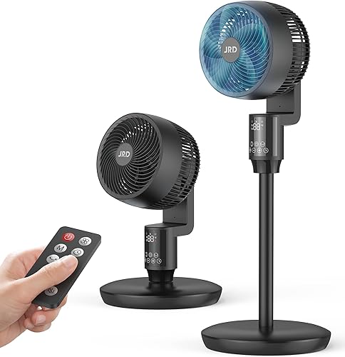 JRD Ventilador para dormitorio, ventiladores oscilantes de 70, ventilador de piso silencioso, ventiladores de pedestal de 100 pies para habitación,