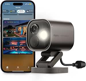 Aqara 4MP Camera Hub G5 Pro PoE, True Color Night Vision Security Camera Outdoor, HomeKit Secure Video, Thread Border Router, Local Detection, Thread/Zigbee, Supports Alexa, Google, Smartthings, Gray asin的图片