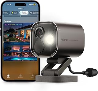 Aqara 4MP Caméra Hub G5 Pro PoE, HomeKit Secure Video, Routeur de Bordure Thread, Camera Exterieur Filaire, Vision Nocturne en Couleurs, AI Détection, Thread/Zigbee, Compatible Alexa, Google, Gris