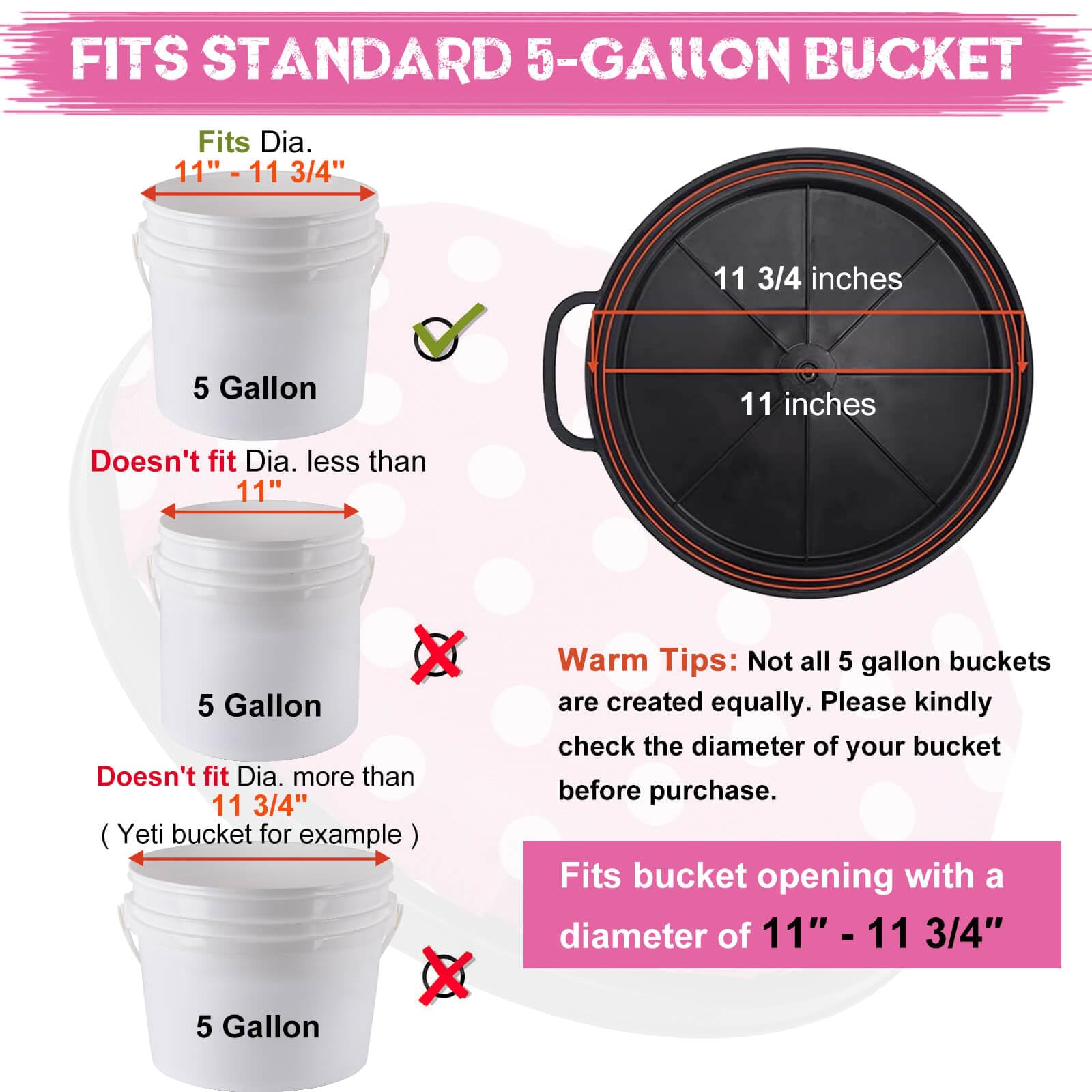 XD2-2 Pcs 5 Gallon Bucket Seats 360 Degree Swivel Bucket Seat 2 Inch Thick Black Padded Cushion Lid Waterproof Cover Dove Duck Hunting Fishing Baseba - View #12