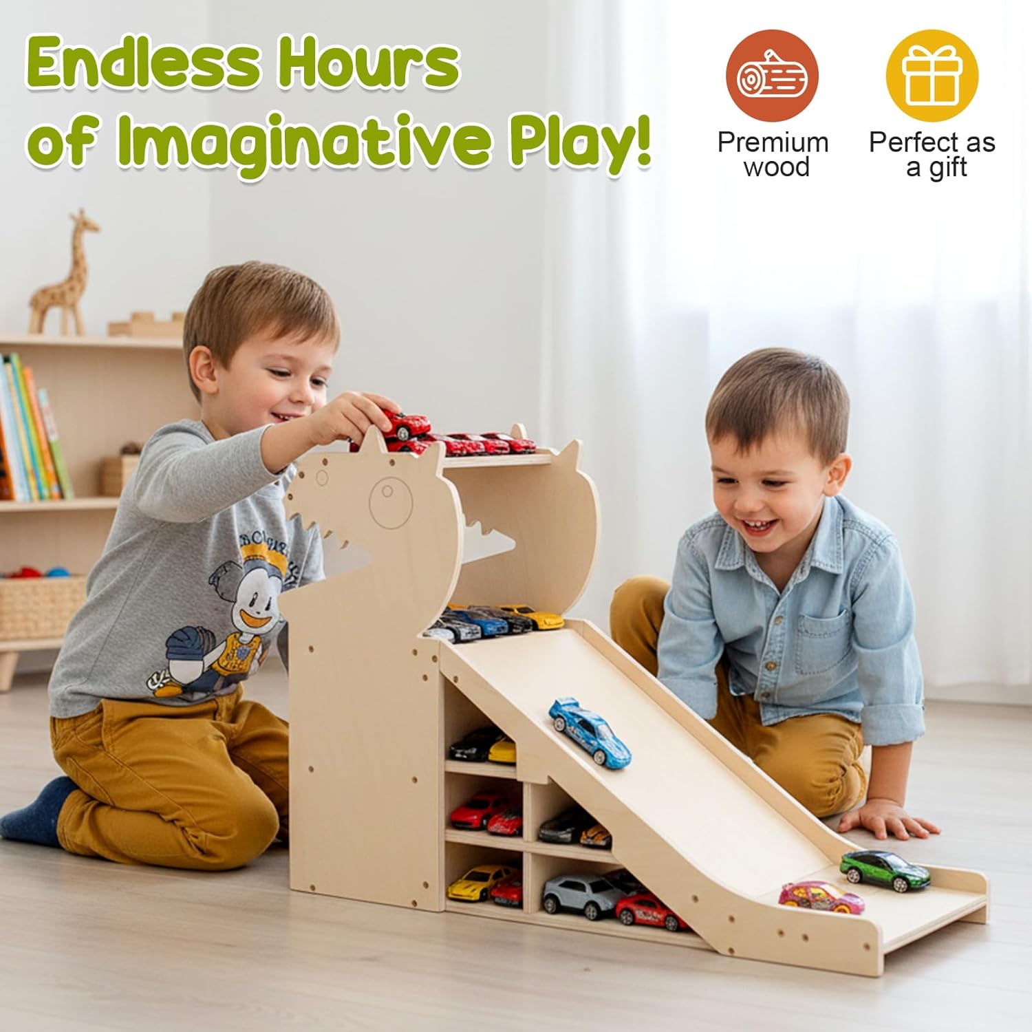 Display Case for Hot Wheels Garage & Matchbox Cars, 1/64 Scale Diecast Toy Car Garage