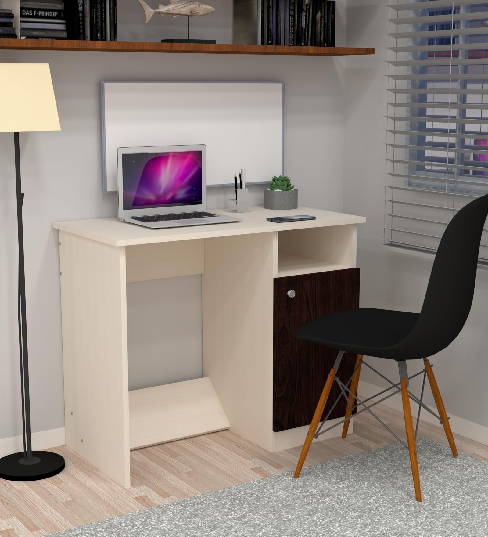 SPECIALITY PANELS Multipurpose Study Table with Storage Cabinet Wooden Desk for Home Office Computer Laptop Table Writing Workstation with Open Shelves and Closed Door Organizer Space Saving Furniture-picture-13