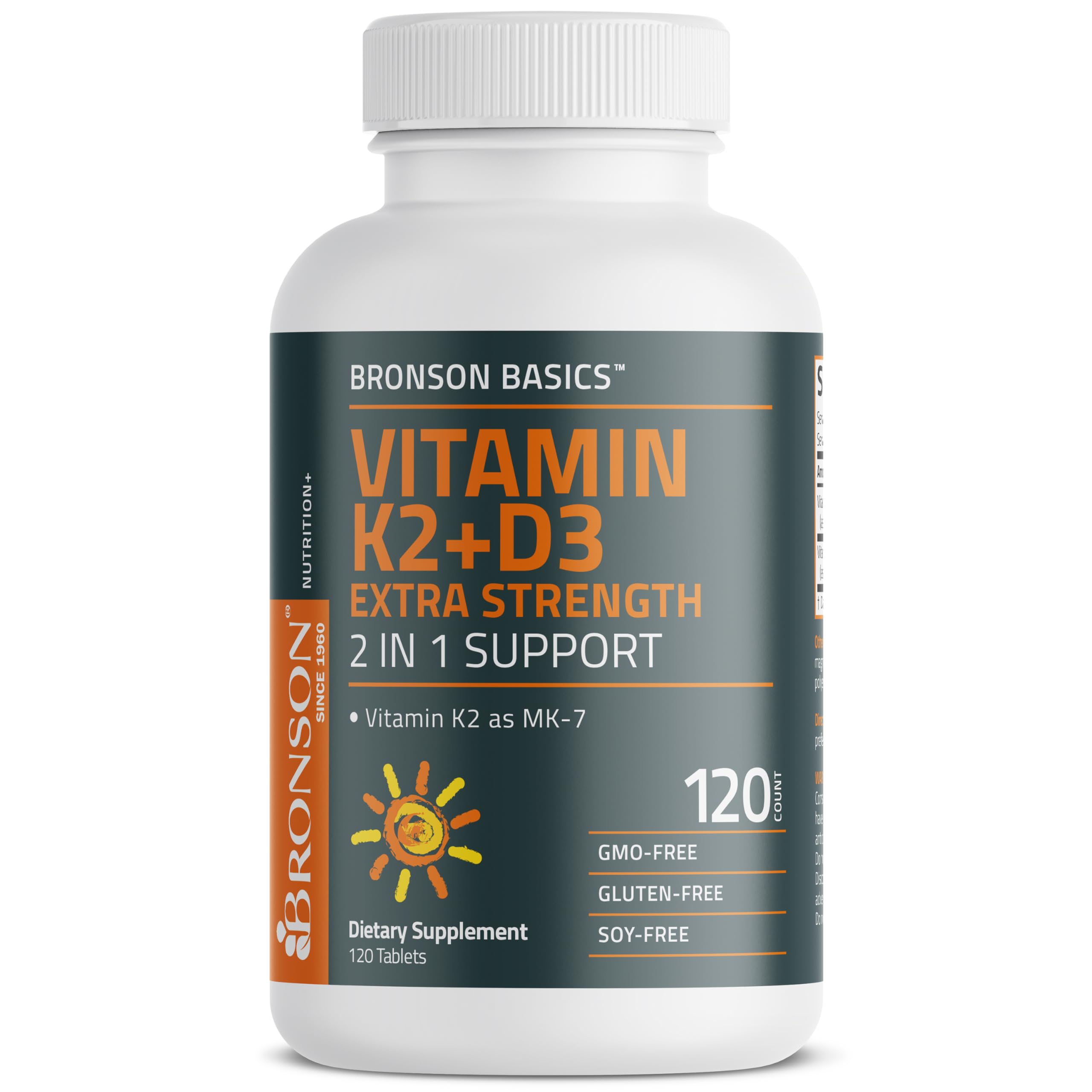 Bronson Vitamin K2 MK-7 + D3 10,000 IU Extra Strength, 120 Tablets — Amazon image 5