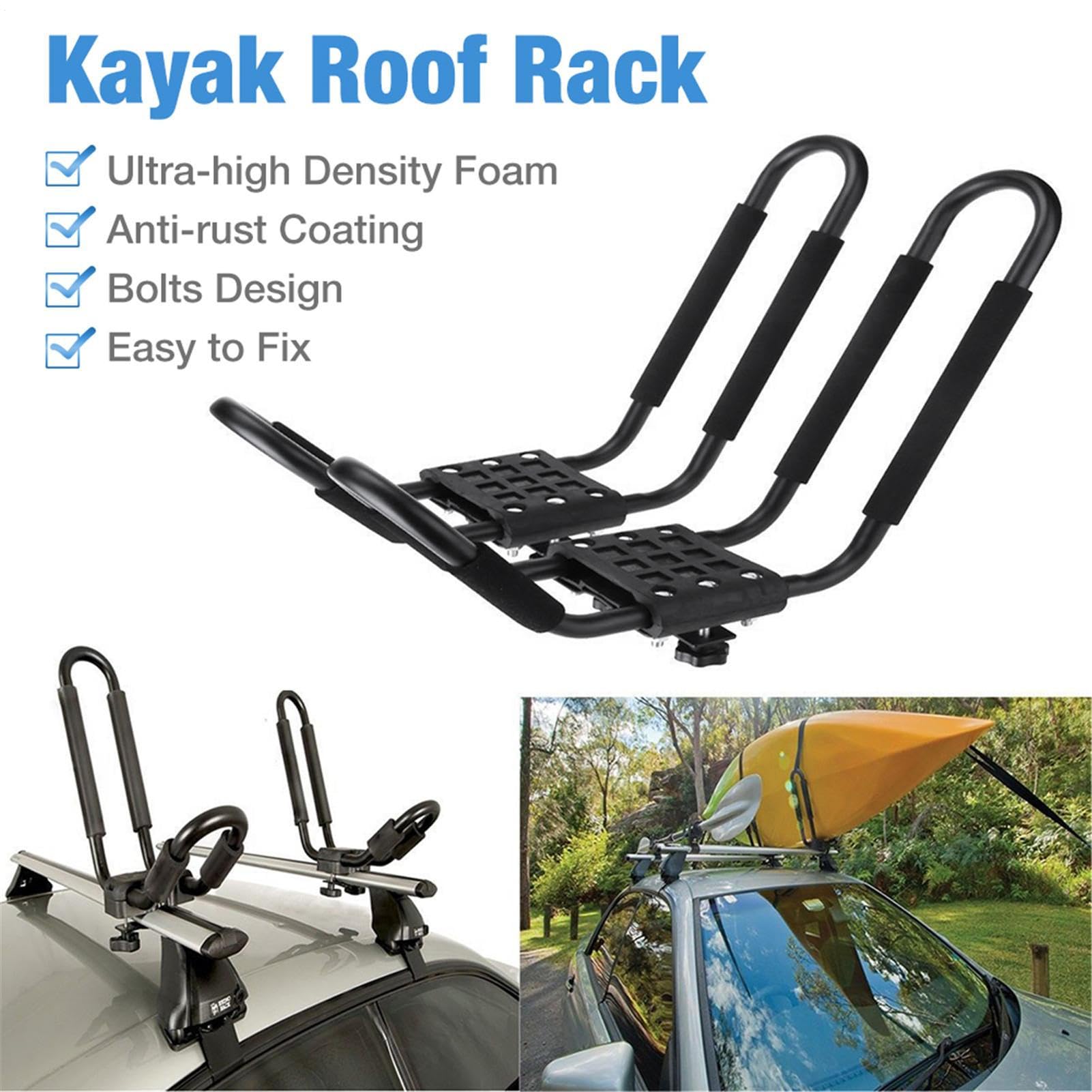 Soporte Plegable para Kayak en el Techo, 2 Unidades, Soporte Plegable para | tabla de surf de coche, soporte de snowboard para esquí, snowboard, cañas de pescar, monopatines, kayak