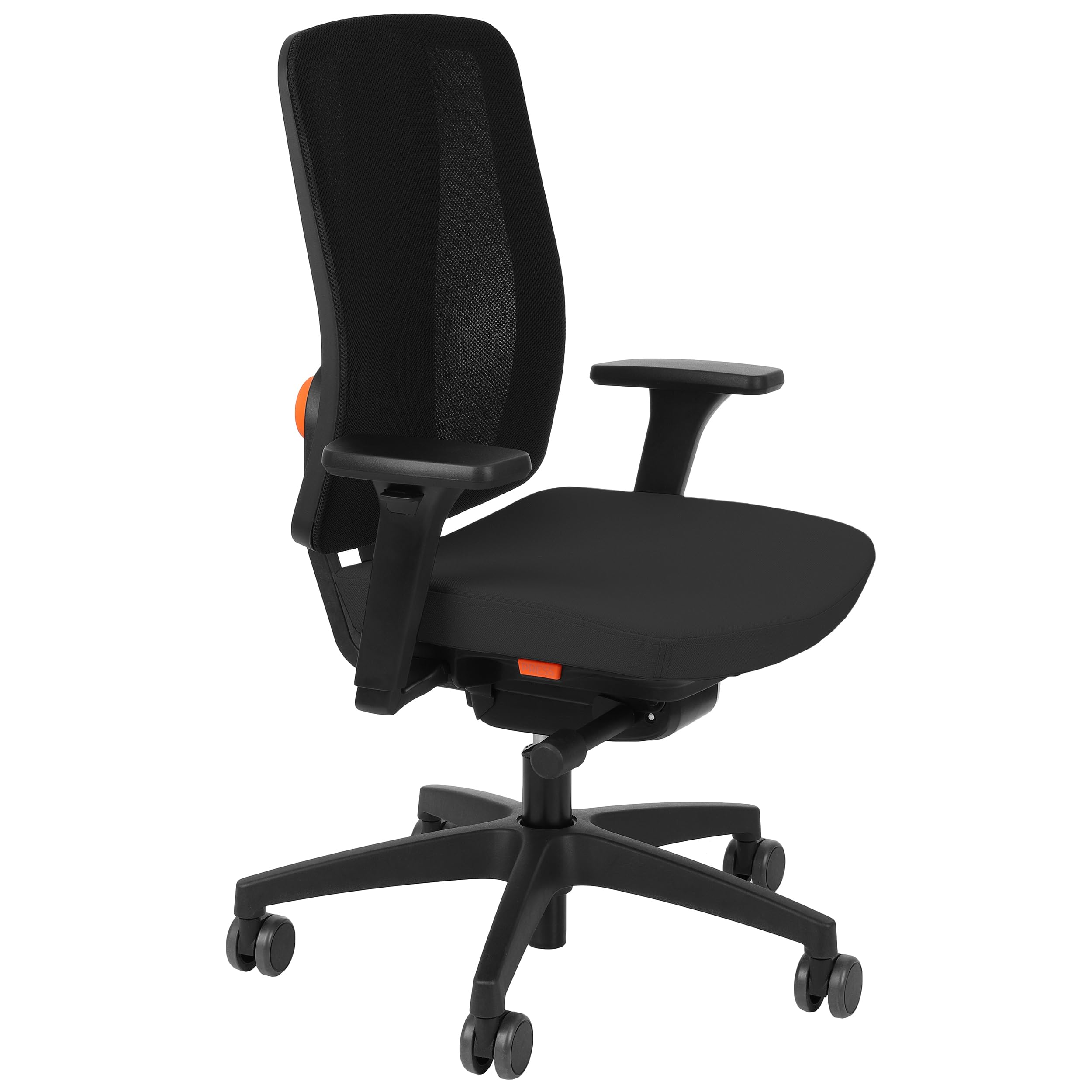 ErgoJunior Drehbarer Kinder-Bürostuhl, für Kinder von 10-16 Jahren, höhenverstellbar, Rückenlehne mit Flexi-Move-Technologie, 3D-Armlehnen (Schwarz)