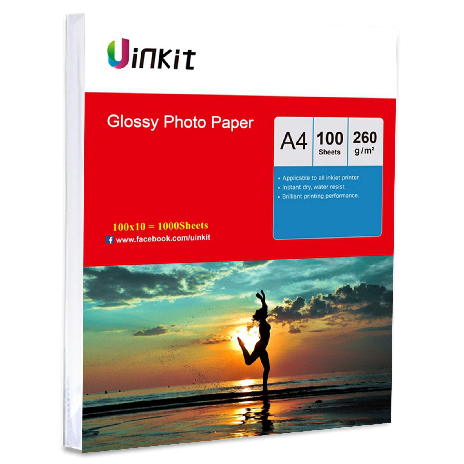 1000 arkuszy papier fotograficzny A4 - bardzo błyszczący super biały papier atramentowy do druku atramentowego obraz Uinkit