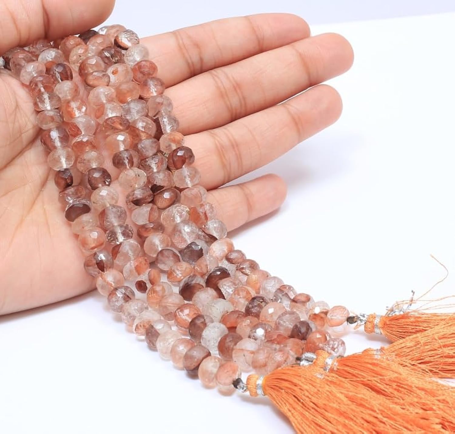 Quartz naturel café perles 8mm à facettes pour fabriquer bijoux