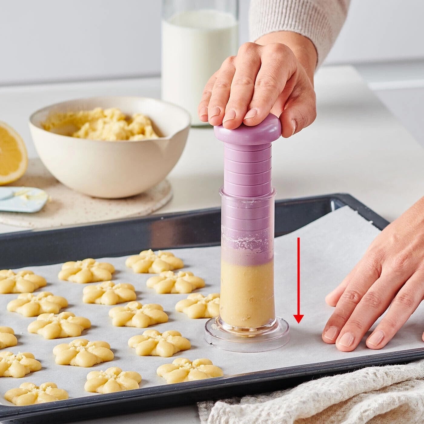 Betty Bossi Keks-Presse + Zwirbel Presse Gourmet im Set - Gebäckpresse für Kekse und Plätzchen, Kekspresse Biscuits und Plätzchenpresse mit Rezeptheften