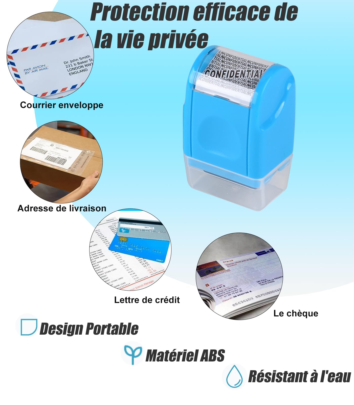 Xourney Wide Data Defender Rollover, Identity Theft Protection Rollover, Rollover confidenziale con 6 componenti aggiuntivi, indirizzo Security Information Block Privacy ID