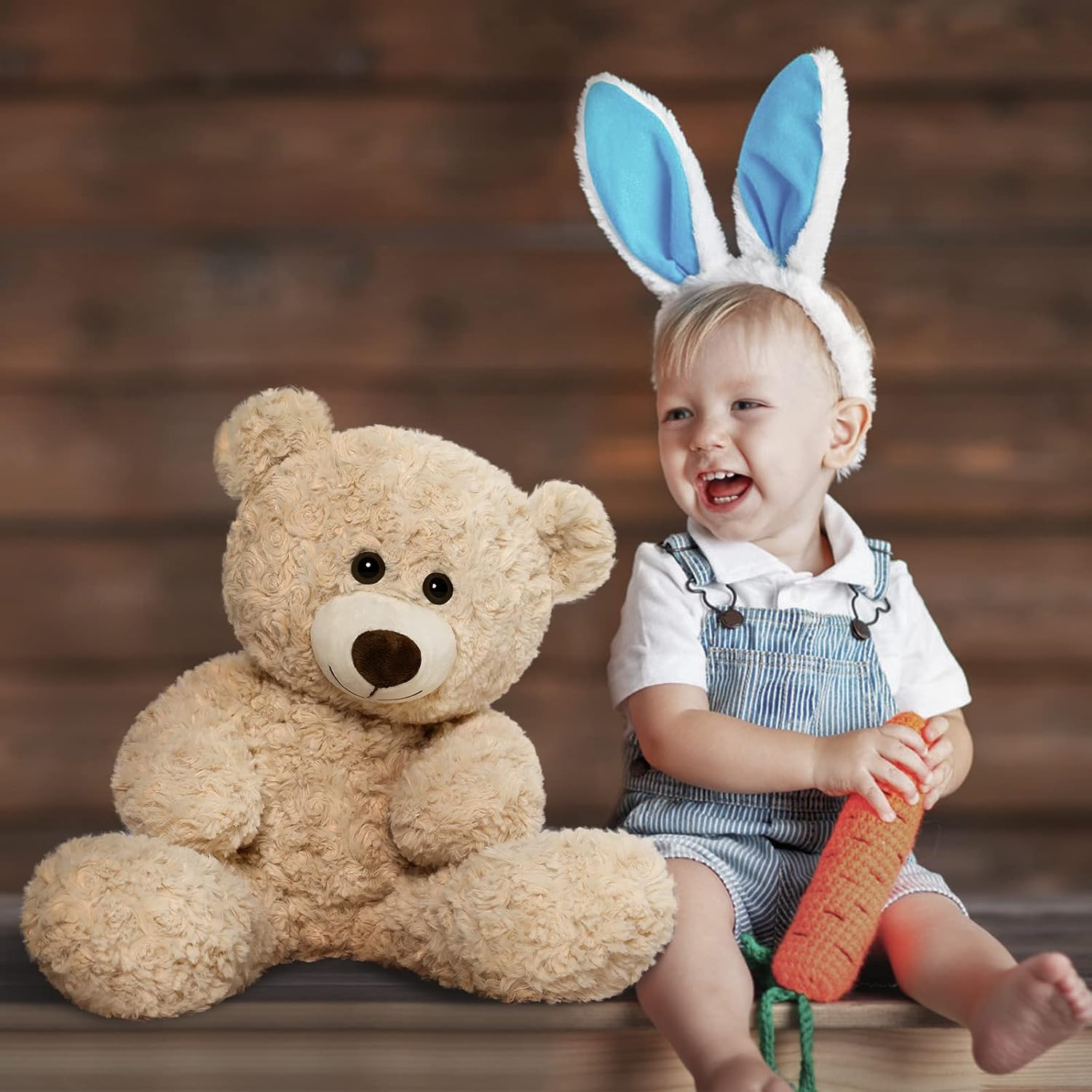 Tezituor Small Teddy Bear Stuffed Animals, Cute 18inchTeddy Bear Plush Toys for Kids Girl Boy, Valentines Teddy Bear plushie Gift for Girlfriend Boyfriend Women Wife, Beige - Image 4