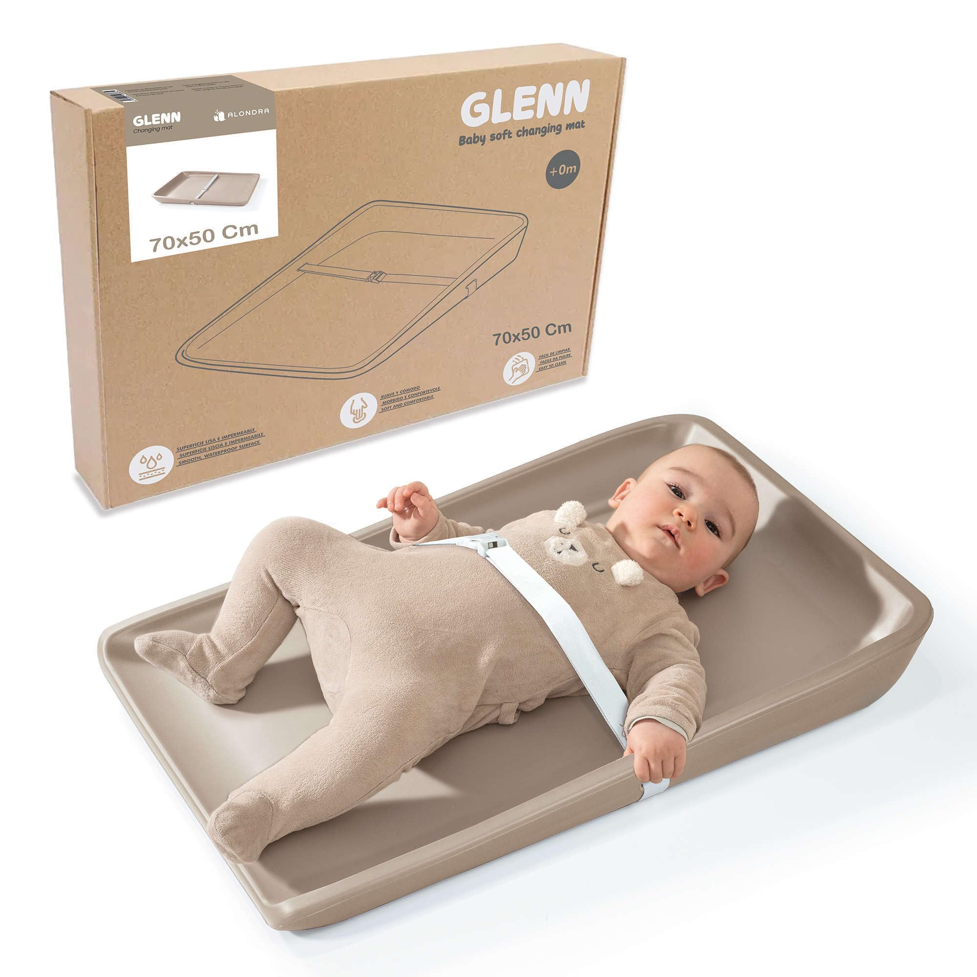 Ceba Baby verschoningskussen 75 x 72 cm, zacht aankleedkussen voor jongens en meisjes, waterdicht en afwasbaar, Oeko-Tex 100, made in EU, universum