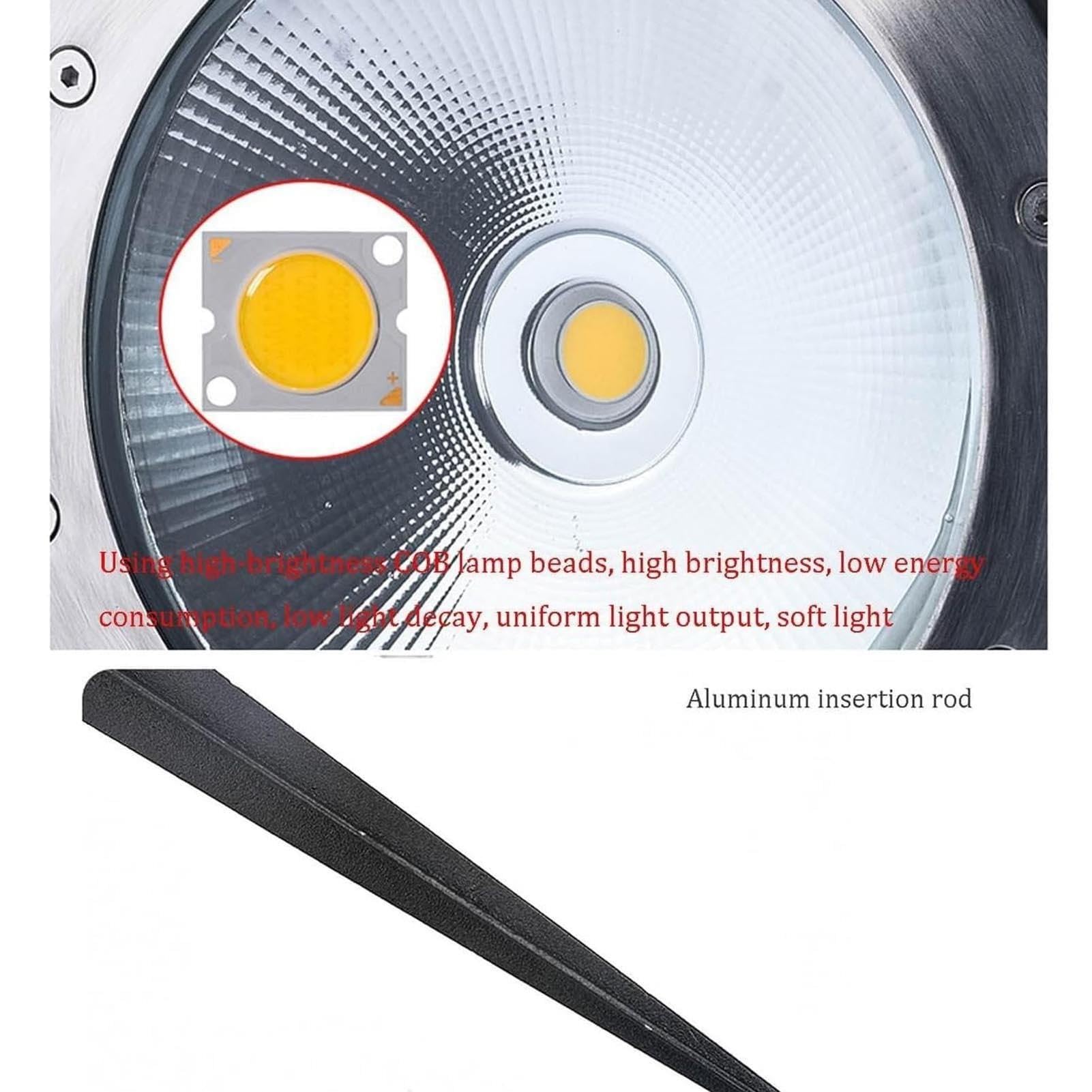 Zewnętrzny reflektor LED, oświetlenie krajobrazu podwórka, reflektor COB na trawnik i drzewa, wbudowane reflektory 24 V/220 V, do hoteli, dziedzińców wewnętrznych, ogrodów, parków (30 W (24V