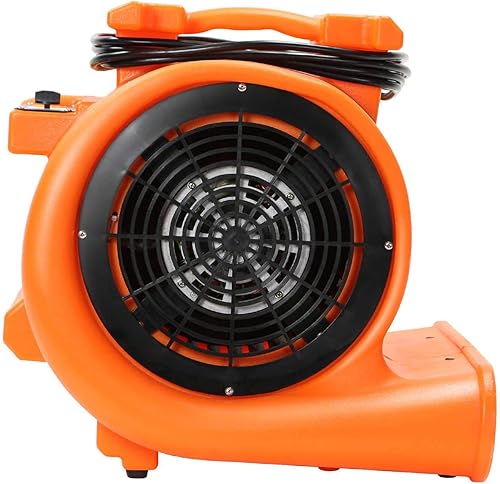 Miniatura 2 de Dryser 6pk Air Mover - Ventilador de piso industrial de 3 velocidades y 1 HP - Ventilador de secado de alfombras apilable naranja