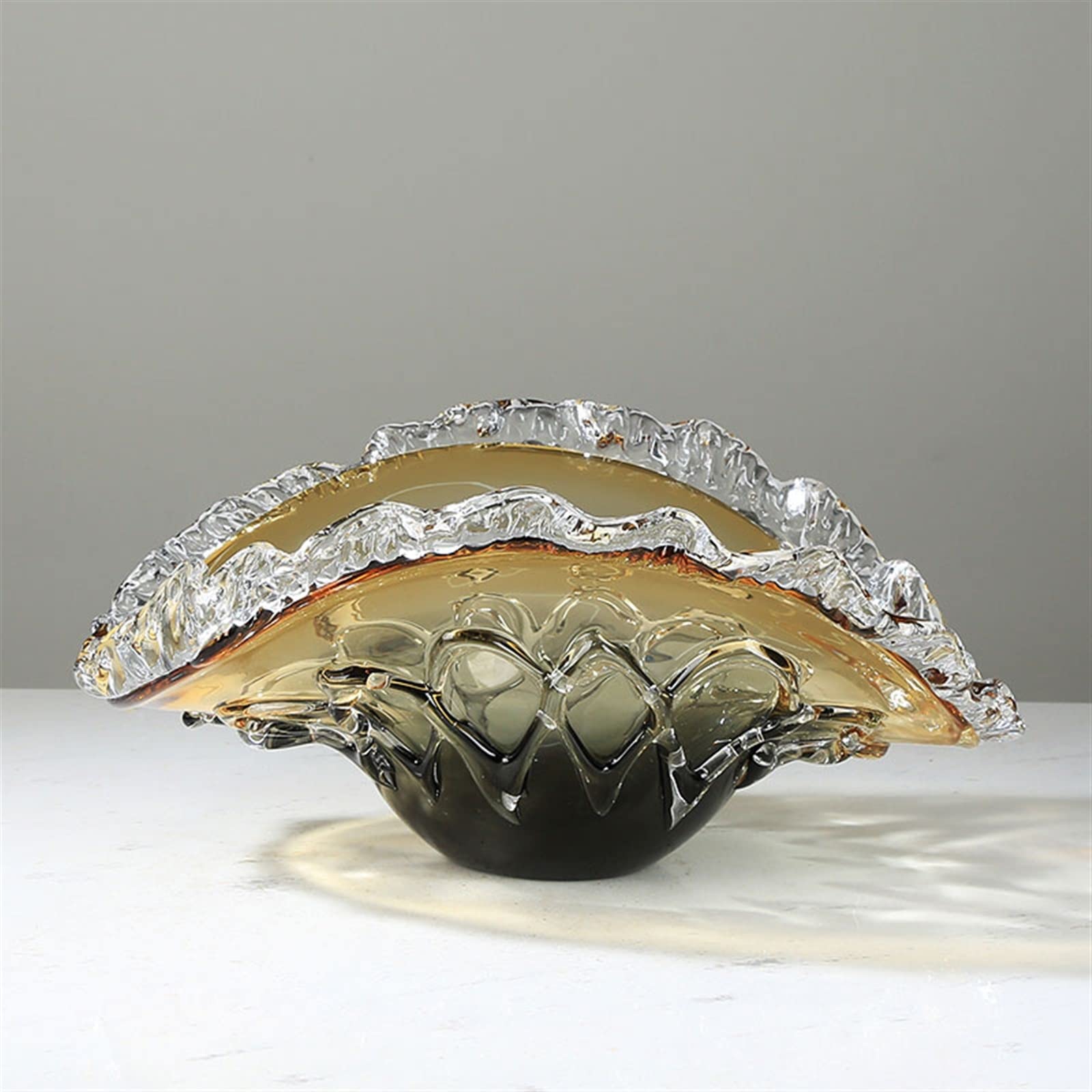 Schüssel, Obstschale aus Glas, moderne Kunst, handgeschnitzt