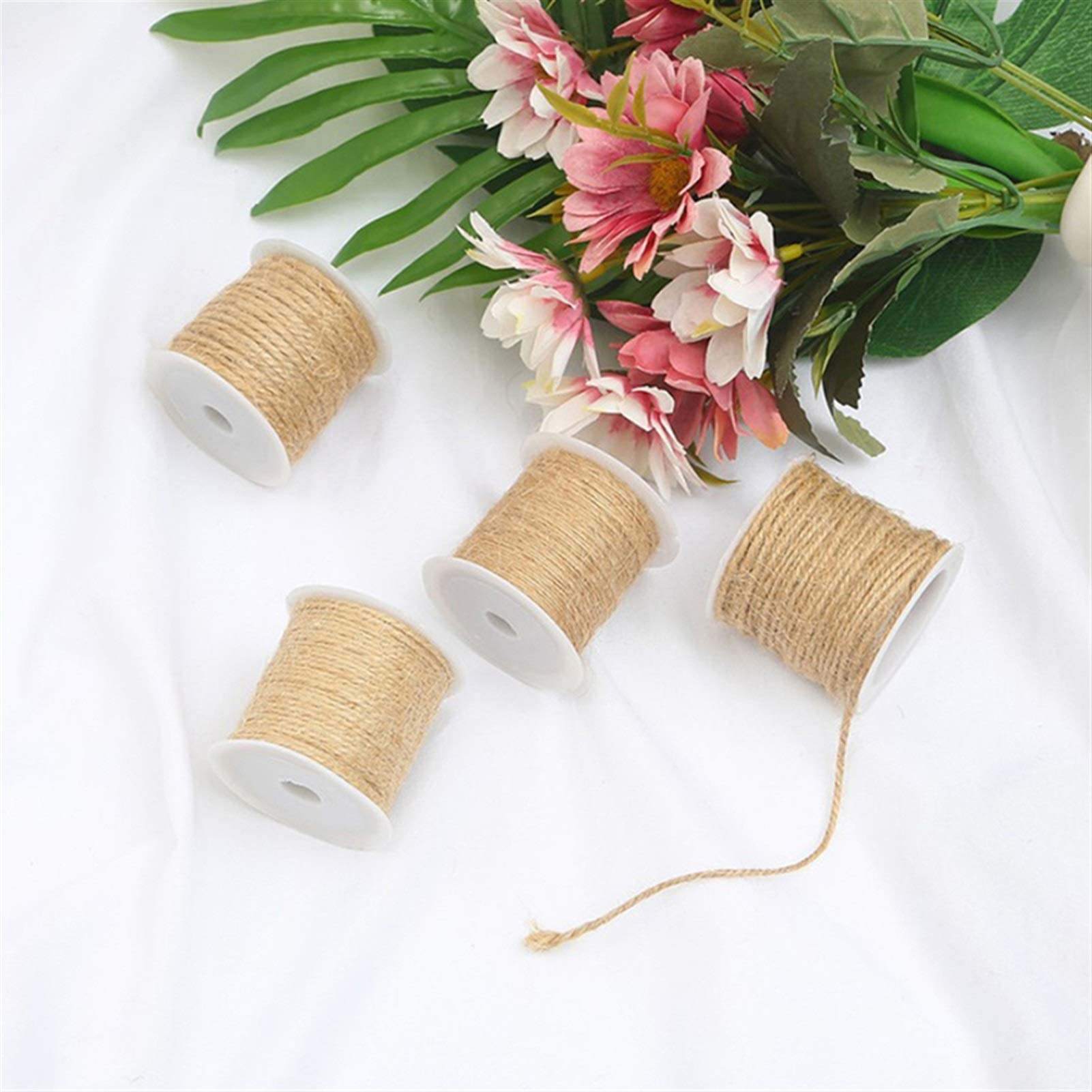 Zkenshan-Natural Jute Twine DIY Natural Hemp Cord Burlap Jute Twine String Craft Decor, 1 Roll, Natural Jute Fiber (Color : Antique Brass)