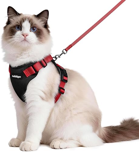Miniatura 47 de rabbitgoo Cat Harness and Leash for Walking, Escape Proof Soft Adjustable Vest Harnesses for Cats, Easy Control Breathable Reflective Strips Jacket